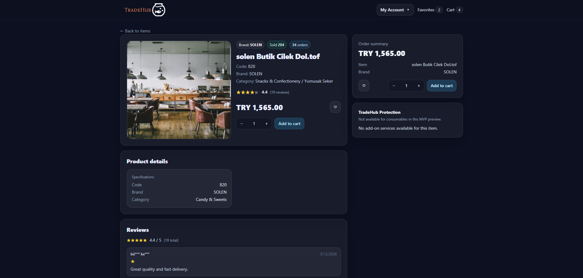 TradeHub web